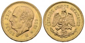 MEXICO. 10 Pesos. (Au. 8,30g/22mm). 1959. (Km#473). SC.