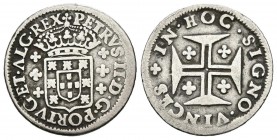 PORTUGAL, Pedro II (1683-1706). 3 Vintens (Ar. 1,90g/19mm). (Gomes 34.01). MBC.