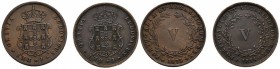 PORTUGAL. Conjunto de dos monedas de V Reis de los años 1874 y 1875. Diferentes estados de conservación. A EXAMINAR.