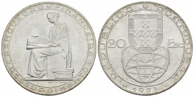 PORTUGAL. 20 Escudos. (Ar.20.87g/34mm). 1953. (Km#585). Leve tono. SC.
