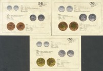 REPUBLICA CHECA. Conjunto de 3 certificados-presentación emitidos en 1993, por el Banco Nacional de Chequia correspondientes a 9 monedas de diferentes...