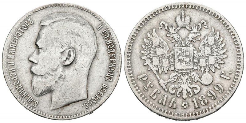 RUSIA. 1 Rublo (Ar. 20,00g/34mm). 1899. San Petesburgo. (Km-Y59.3). MBC-.