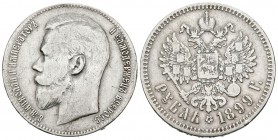 RUSIA. 1 Rublo (Ar. 20,00g/34mm). 1899. San Petesburgo. (Km-Y59.3). MBC-.