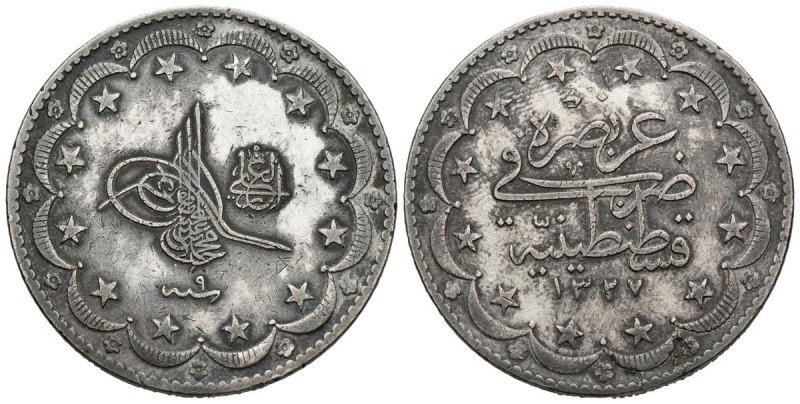 TURQUIA. 20 Kushru. (Ar. 24,26g/37mm). 1327/9H (1917). (Km#780). MBC+.