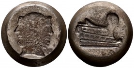 Reproducción antigua del cuño de anverso y reverso de un Aes Grave de la Roma Republicana. EBC.