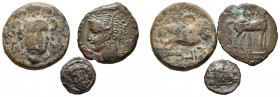 GRECIA ANTIGUA. Lote compuesto por 3 monedas de diferentes lugares y épocas. A EXAMINAR.