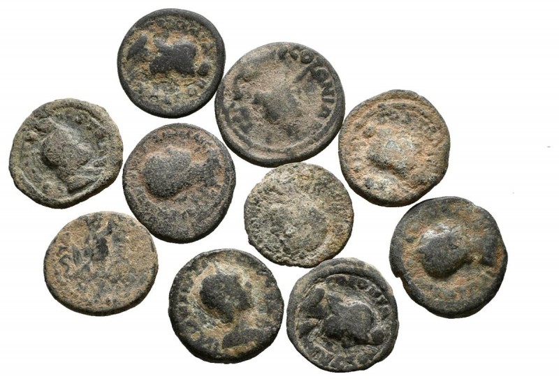 IMPERIO ROMANO. Lote compuesto por 10 monedas provinciales de bronce de diferent...