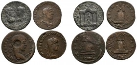 IMPERIO ROMANO. Lote compuesto por 4 bronces imperiales de distintas épocas y calidades. A EXAMINAR.