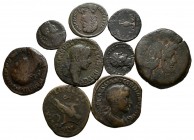 IMPERIO ROMANO. Conjunto de 9 bronces romanos de diferentes módulos, épocas y emperadores. Diferentes estados de conservación. A EXAMINAR.