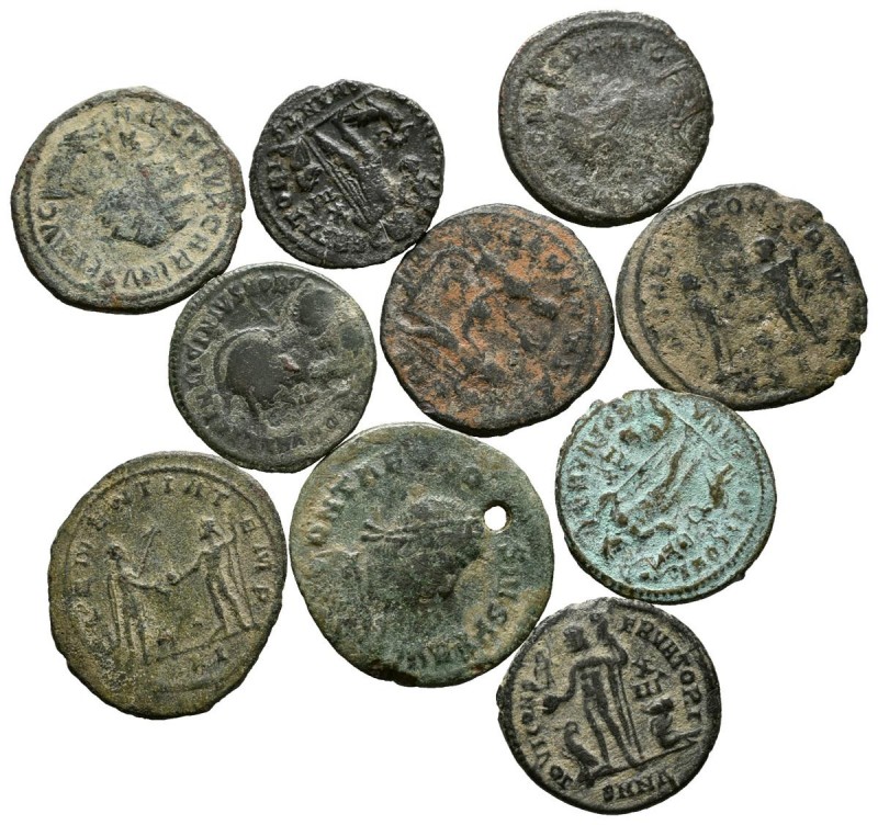 IMPERIO ROMANO. Lote compuesto por 10 bronces del bajo imperio romano. A EXAMINA...