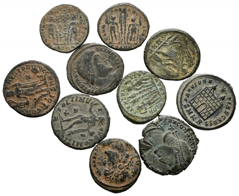 IMPERIO ROMANO. Lote compuesto por 10 bronces del bajo imperio romano. A EXAMINA...