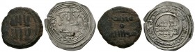 HISPANO ARABE. Conjunto de 2 monedas del Califato de Córdoba y de los Gobernadores Omeyas de Al-Andalus. Dirham y Felus en plata y cobre respectivamen...
