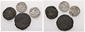 EPOCA MEDIEVAL. Conjunto de 4 cobres medievales castellanos de diferentes reyes medievales, cecas, valores y estados de conservación. A EXAMINAR.