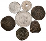EPOCA MEDIEVAL, MONARQUIA ESPAÑOLA y ESTADO ESPAÑOL. Lote compuesto por 8 monedas de diferentes épocas de la numimática española. A EXAMINAR.