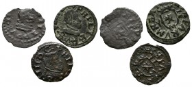 MONARQUIA ESPAÑOLA. Conjunto de 3 monedas de 2 Maravedís del año 1663 y de las cecas de Madrid y Trujillo. Diferentes estados de conservación. A EXAMI...