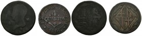 MONARQUIA ESPAÑOLA. Lote compuesto por 2 monedas de cobre de José Napoleón. A EXAMINAR.