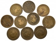 ESTADO ESPAÑOL. Lote compuesto por 10 monedas de 1 Peseta de 1947 con diferentes estrellas. A EXAMINAR.