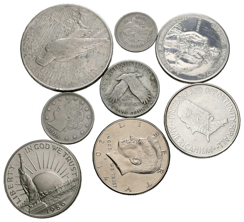 MONEDAS EXTRANJERAS. Bonito conjunto de 8 monedas de los Estados Unidos de fecha...