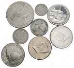 MONEDAS EXTRANJERAS. Bonito conjunto de 8 monedas de los Estados Unidos de fechas comprendidas entre 1900 y 2014. Variedad de módulos y materiales, in...