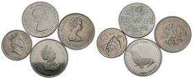 MONEDAS EXTRANJERAS. Conjunto de 4 monedas de diferentes países británicos, valores así como estados de conservación. A EXAMINAR.