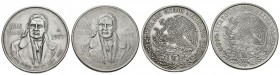 MONEDAS EXTRANJERAS. Lote compuesto por 2 monedas de 100 Pesos de México de diferentes años. A EXAMINAR.