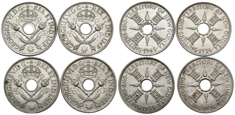 MONEDAS EXTRANJERAS. Lote compuesto por 4 monedas de 1 Schilling de Nueva Guinea...