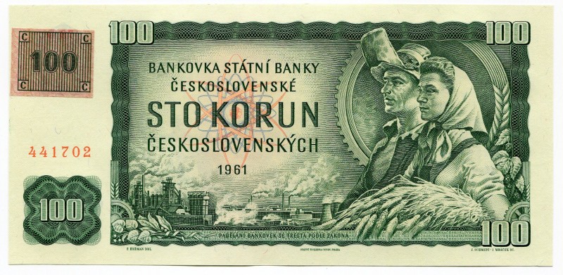 Czech Republic 100 Korun 1993 (1961)
P# 91a; UNC