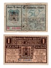 Czechoslovakia 50 Heller & 1 krone 1919 Lot of 2 Banknotes
Stadt Ceschen