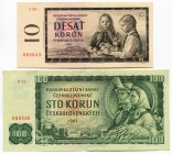 Czechoslovakia 10 & 100 Korun 1960-1961
XF