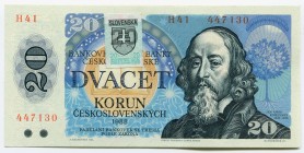 Slovakia 20 Korun 1988 (1993)
P# 15; UNC; Stamp; "John Amos Comenius"
