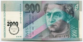 Slovakia 200 Korun 2000 Commemorative
P# 37; № A 00001975; UNC; "Millennium"
