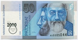Slovakia 50 Korun 2000 Commemorative
P# 35; № A 00005044; UNC; "Millennium"