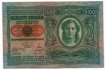 Austria 100 Kronen 1912
P# 55a; XF+.