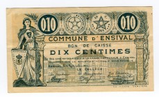 Belgium 10 Centimes 1914 Commune d`Ensival
VF