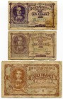 Belgium 1-1-2 Francs (3 Pcs) 1915-1917 1 Franc Replacement
F/VF