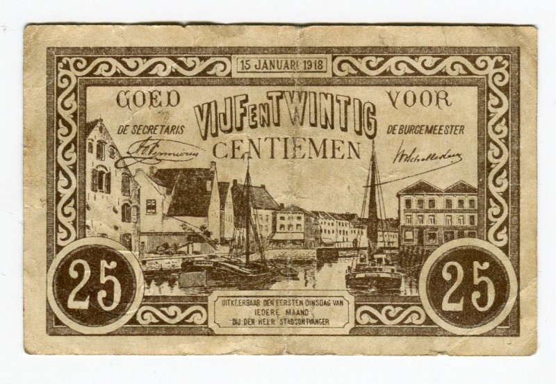 Belgium 25 Centimes (ND) Lier
VF