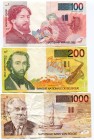Belgium 100-200-1000 Francs 1995
UNC/GVF/VF