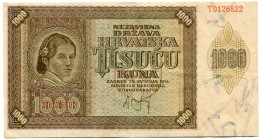 Croatia 1000 Kuna 1941
P# 4a; GVF.