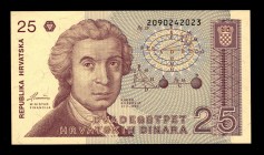 Croatia 25 Dinara 1991 Inverted Watermark Error Rare
P# 19b; 2090242023; UNC.
