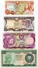 Cyprus 0,5-1-5-10 Pounds 1977-1994 10 Lira A1 Prefix
UNC/UNC/VF/VF