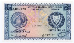 Cyprus 250 Mils 1979
P# 41c; UNC.