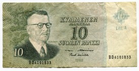 Finland 10 Mark 1963
P# 100a; VF.