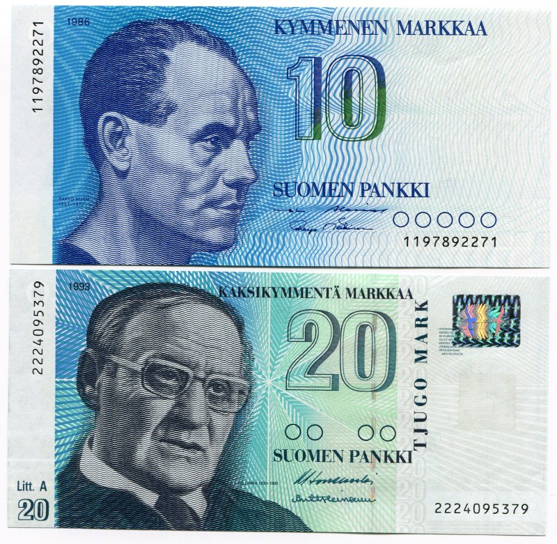 Finland 10-20 Mark 1986-1993
P# 113-123; UNC
