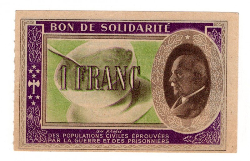 France 1 Franc (ND) Bon de Solidarite
aUNC/UNC