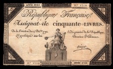 France Assignat 50 Livres 1792 Rare
P# A72; 1310; F-VF.