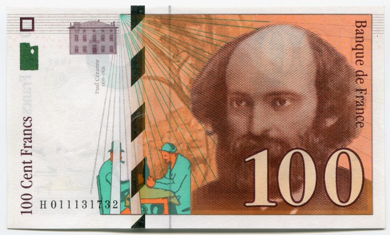 France 100 Francs 1997
P# 158a; aUNC; "Paul Cézanne"