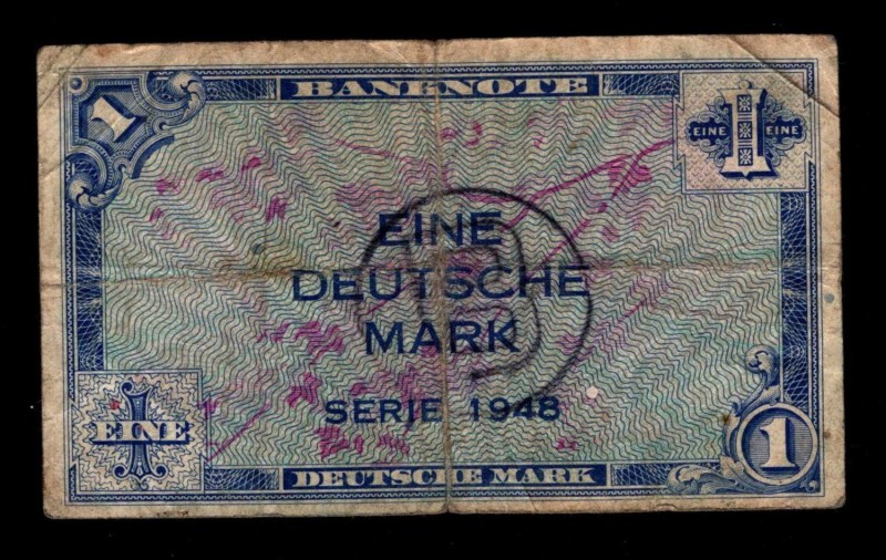 Germany 1 Mark 1948 Letter B - RARE
P# 2b; ; F+.