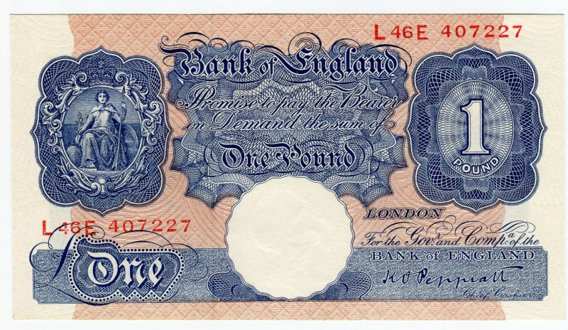 Great Britain 1 Pound 1940 Peppiatt
P# 367; UNC