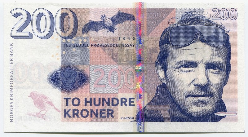 Norway 200 Kroner 2015 Specimen
Gabris; Mintage: 600; Portrait of Jo Nesbø (192...