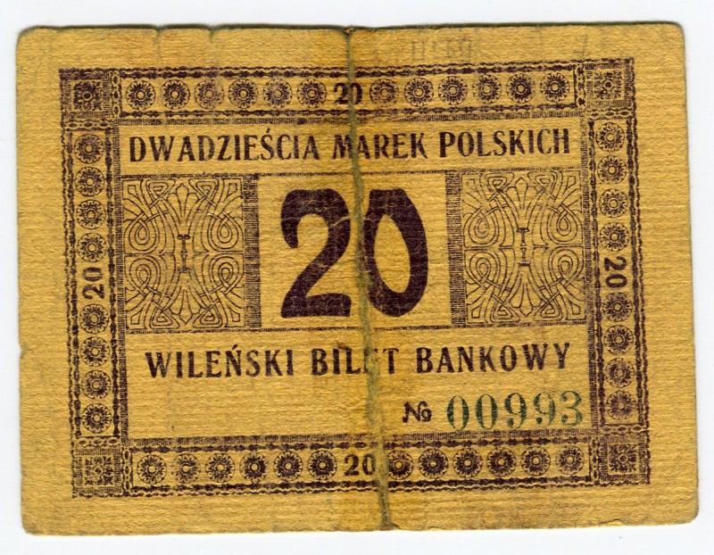 Poland Wilna Wilenski Bank 20 Marek 1920 
R-21566; VG-F